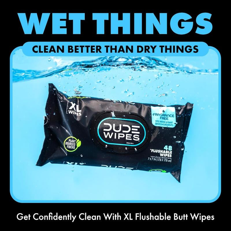 DUDE Wipes - Flushable Wipes - 6 Pack
