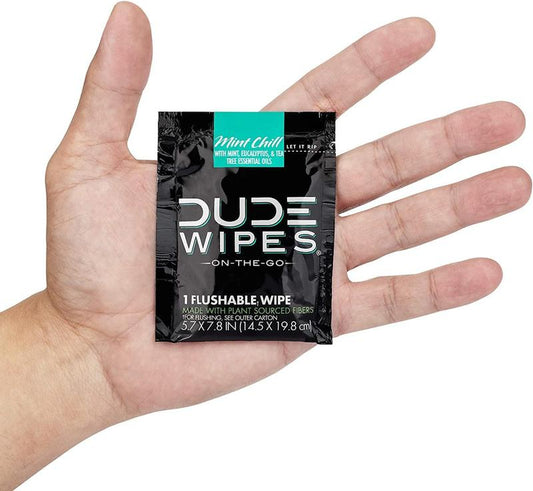 DUDE Wipes - On-The-Go Flushable Wipes - 2 Pack, 60 Wipes