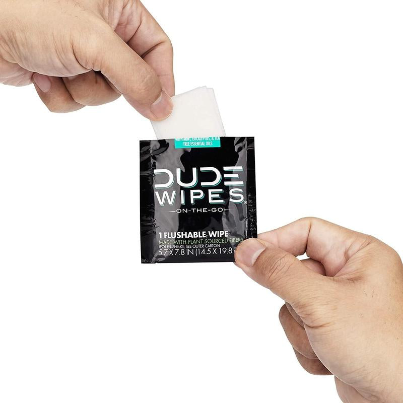 DUDE Wipes - On-The-Go Flushable Wipes - 2 Pack, 60 Wipes